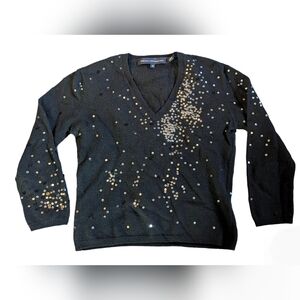 Vintage black sequined medium French Connection sweater